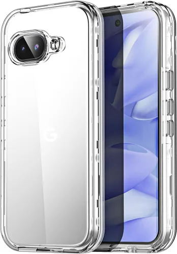 AICase Funda transparente para Google Pixel 9a (6.3 pulgadas), resistente protección contra caídas, cuerpo completo, a prueba de golpes, a prueba de