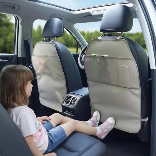 Miniatura 2 de Viaviat Protector de Asiento de Auto, Esterilla Grande 2 Pack, Protectores Duraderos Resistente al Agua para Asiento Trasero del Auto con 2
