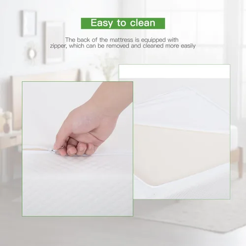 Miniatura 5 de Base de cama de plataforma metálica de 14 pulgadas con soporte de listones de acero, base de colchón con colchón de espuma viscoelástica de 8