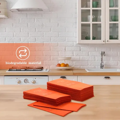 Miniatura 5 de Tenceur 25 servilletas desechables de papel para invitados de Acción de Gracias, color naranja quemado, servilletas de regalo de amigos, servilletas