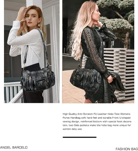 Miniatura 6 de Angel Barcelo Bolsos de cuero sintético para mujer, bolso de hombro, a la moda, bolsas para niñas