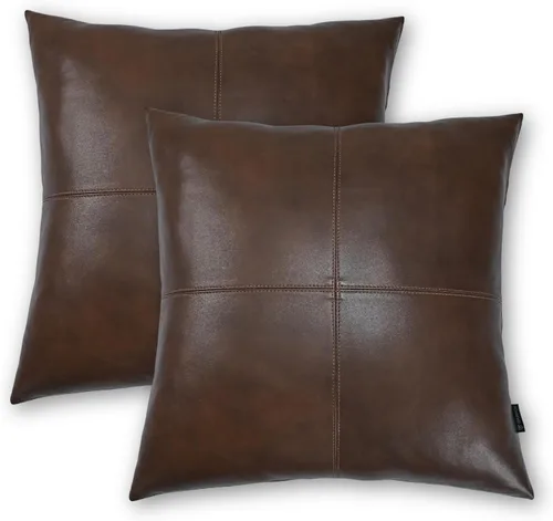 Miniatura 78 de Funda de almohada de piel de cordero – Funda decorativa para cojín de sofá – Fundas para sala de estar y dormitorio, 14 x 14 pulgadas – Caja marrón