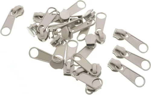Miniatura 13 de Leekayer 50 tiradores beige #3 para cremalleras de bobina de nailon, deslizadores de cremallera de metal para chaqueta, equipaje, bolsas, bolsas a