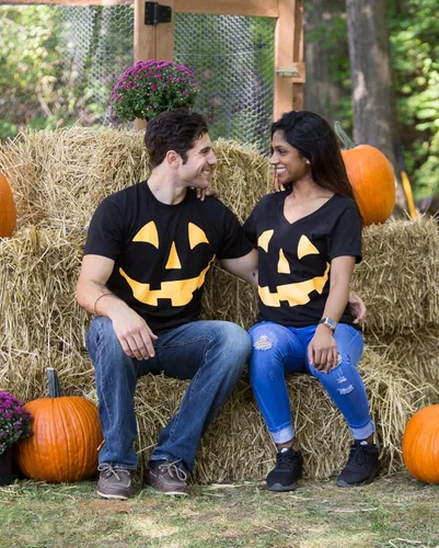 Miniatura 5 de Glow in the Dark Jack O' Lantern Face Disfraz de calabaza de Halloween unisex, Negro