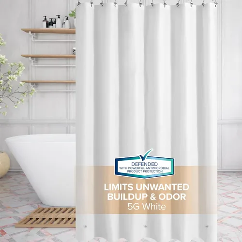 Miniatura 7 de Resistente al moho PEVA maletero de ducha pesado con Microban, peva, Transparente, Estándar