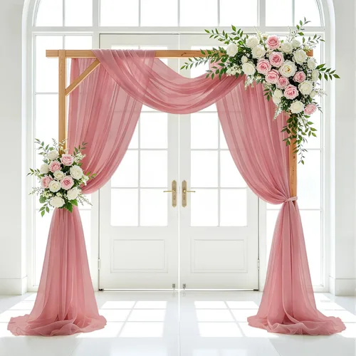 Miniatura 18 de Tela para Drapeado de Arco de Boda Azul Real 20 FT 1 Panel Cortinas de Gasa Azul Cortinas de Telón de Fondo Transparentes Arcos de Boda