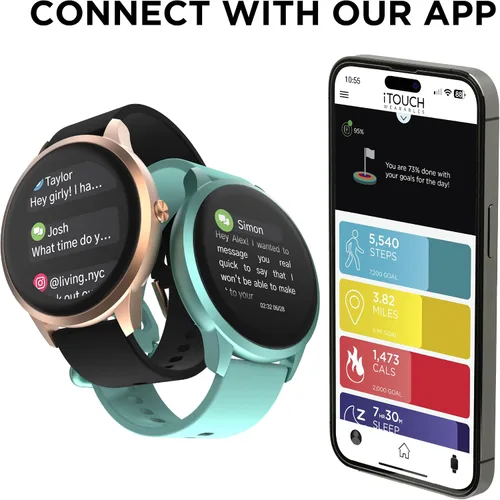 Miniatura 5 de iTouch Sport 4 Smartwatch - Monitor de actividad física, monitor de frecuencia cardíaca, esfera de reloj personalizable, rastreador de actividad