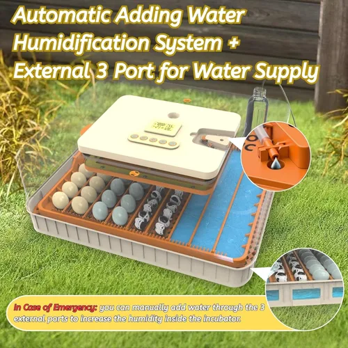 Miniatura 5 de Incubadora de huevos para incubar 56-154 huevos de pollo/codorniz/pavo, incubadoras de aves de corral con giro automático de huevos/control
