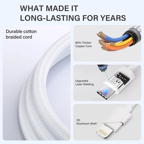 Miniatura 6 de Esenciales de viaje, cable USB C 3 en 1 para cargador de Apple Watch, cable de carga múltiple, artículos esenciales de camping de vacaciones, RV
