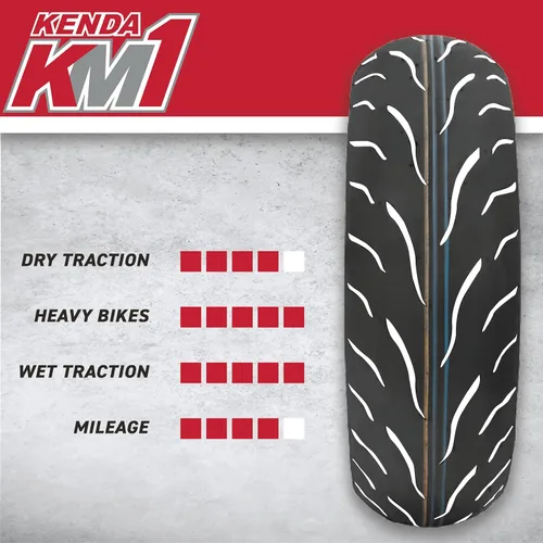 Miniatura 3 de Kenda KM1 (KM001) 120/70ZR17 Neumático delantero para motocicleta Sport Touring 58W - Neumático radial con estabilidad a alta velocidad y excelente