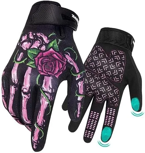 RIGWARL Guantes de motocicleta para hombres y mujeres, pantalla táctil, guantes ligeros antideslizantes para motocross