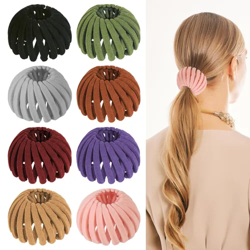Miniatura 10 de Pinza para cabello Bird Nest - Pinza mágica para moños expandible, accesorios para el cabello para mujeres, sujetador de coleta, pinza para moños