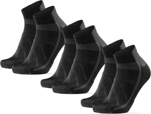 DANISH ENDURANCE Calcetines de ciclismo, longitud al tobillo, transpirables, acolchados, calcetines de ciclismo para hombres y mujeres, paquete de 3