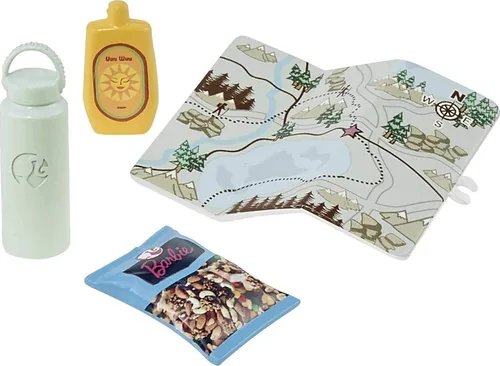 Miniatura 5 de Barbie Juego de muñecas de senderismo, morena con cachorro y 9 accesorios incluyendo mochila transportadora de mascotas, mapa, cámara y más