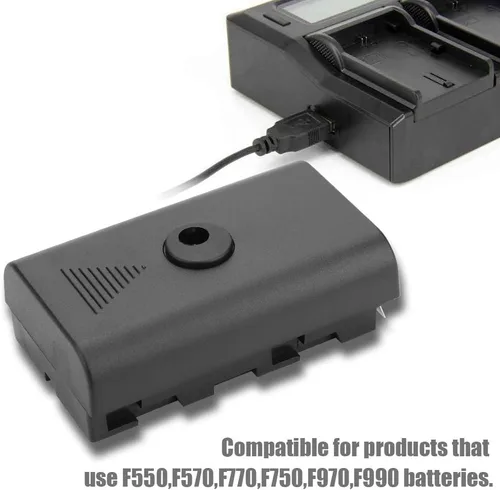 Miniatura 3 de NPF - Fuente de alimentación externa de batería ficticia, acoplador de batería ficticia para NPF550 F570 F770 F750 F970 F990 con cable USB