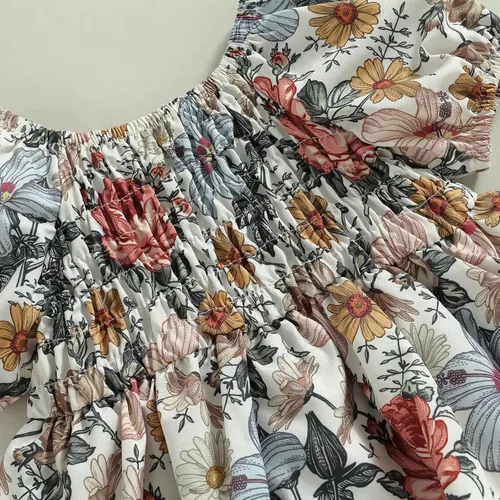 Miniatura 61 de Mameluco para bebés y niñas de 3, 6, 9, 12, 18 meses, enterizo de manga corta, fruncido, faldas y dobladillo, diadema