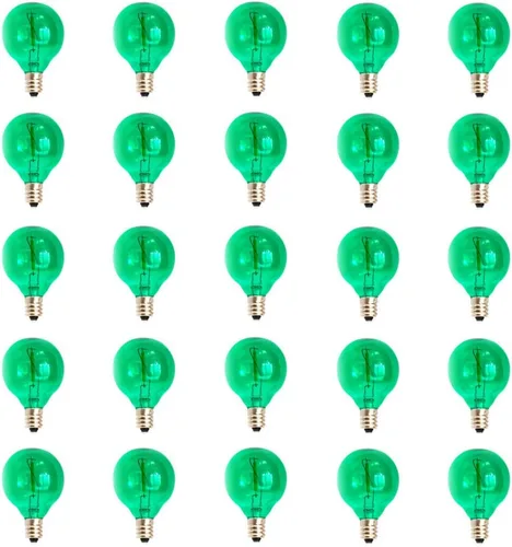 Miniatura 2 de 25 bombillas de filamento LED G40 amarillas, bombillas de repuesto para cadena de patio