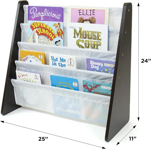 Miniatura 7 de Humble Crew Organizador de juguetes extragrande, 16 contenedores de almacenamiento, color espresso/blanco y espresso/blanco, estantería