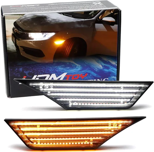 iJDMTOY Kit de luz de marcador frontal LED blanco con lente ahumada, compatible con Honda Civic 2016-2021, alimentado por LED 90-SMD, reemplaza las