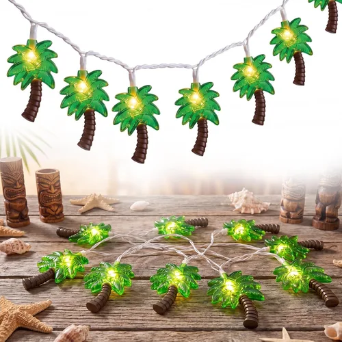 Miniatura 10 de Luces de calabaza de Halloween para exteriores, 2.6 m enchufables, luces de cadena naranjas para decoración de Halloween con 10 luces LED de Jack O
