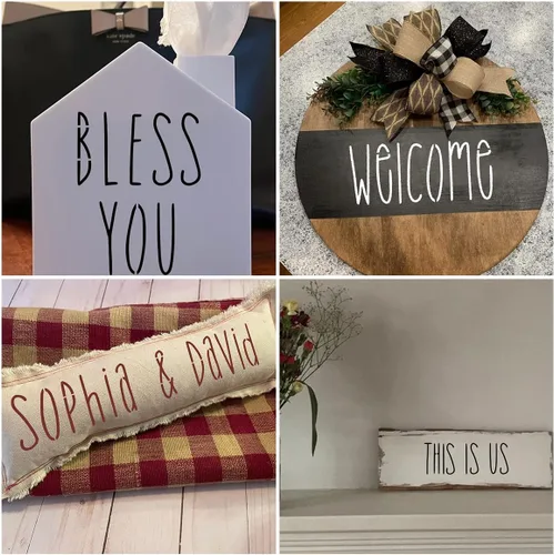 Miniatura 2 de Plantillas de letras del alfabeto de 1 pulgada para pintar, paquete de 70 plantillas de letras y números con letreros para pintar sobre madera