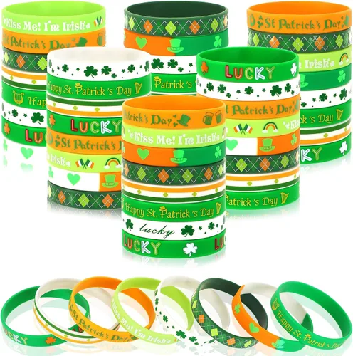 Miniatura 18 de JUNEBRUSHS 64 piezas de pulseras de silicona para fiesta del 100º día de escuela