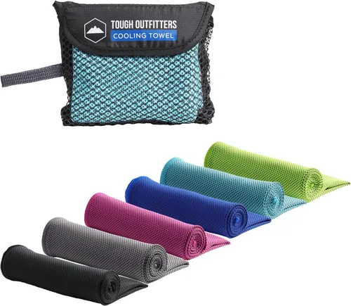 Miniatura 18 de Tough Outdoors Toallas de enfriamiento para cuello y cara, toalla de enfriamiento para el cuello para clima caliente, yoga, deportes, golf, sudor