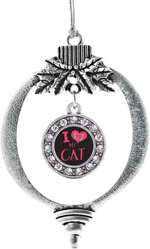 Miniatura 109 de Inspired Silver - Twin One - Adorno festivo de Navidad de plata - Adorno festivo de árbol de Navidad con dije de círculo y circonita cúbica