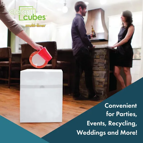 Miniatura 6 de Clean Cubes Botes de basura desechables de 13 galones (paquete de 3, con múltiples forros) con bolsas bajeras, contenedores plegables de basura
