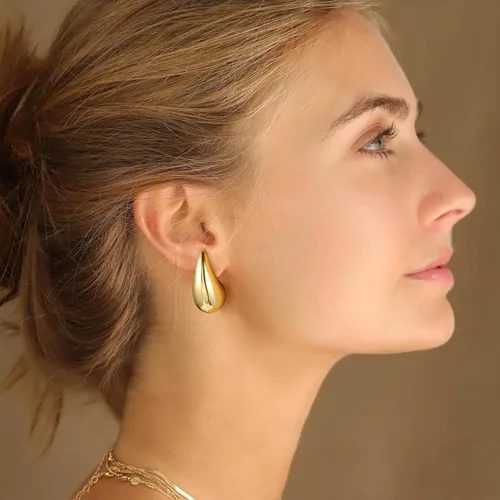 Miniatura 4 de Gold Earrings for Women Girls,14K Gold Plated Lightweight Gold Hoop Earrings Hypoallergenic Earrings for Women Trendy Fashion Jewelry Gifts