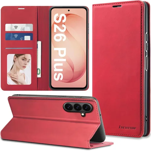 Miniatura 58 de Funda de piel con tapa para Samsung Galaxy Z Flip 3, con protección de bisagra, delgada y magnética tipo cartera [1 tarjetero], funda protectora a
