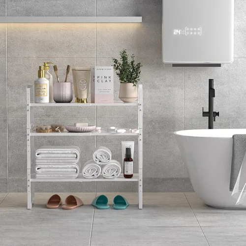 Miniatura 4 de Jojocross Estante expandible para organizador de gabinete, estante de especias apilable ajustable en la cocina y el baño más, encimera de encimera