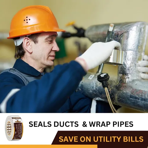 Miniatura 6 de Cinta de aluminio de hoja de lata BUCK – 3 pulgadas x 216 pies (72 yardas), 3.6 mil – Cinta para HVAC para conductos, AC, ventilaciones de secadora