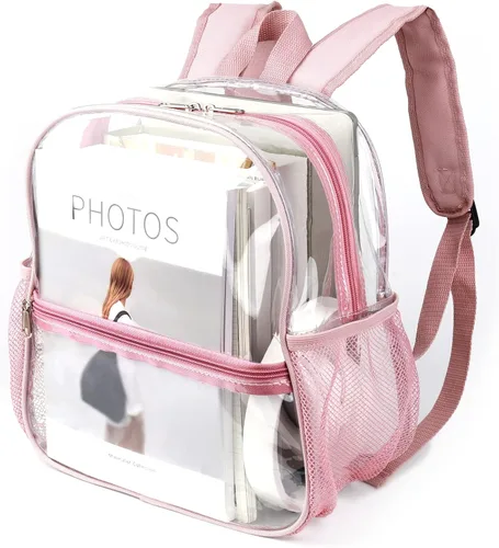 Miniatura 10 de Keepcross Mochila transparente aprobada para estadios de 12 x 6 x 12 pulgadas, mini bolsa transparente para eventos en estadios, eventos deportivos