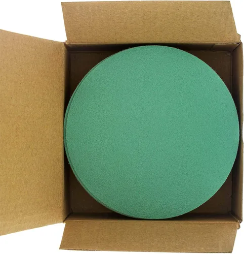 Miniatura 3 de Dura-Gold Discos de lijado de película verde de 5 pulgadas de alta calidad, grano 120 (caja de 50), discos de papel de lija con respaldo de gancho
