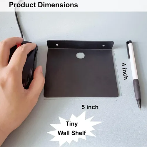 Miniatura 3 de Estante pequeño para pared, 5 pulgadas, estantes flotantes de metal para eco, cámaras, estantes de montaje en pared para altavoces pequeños
