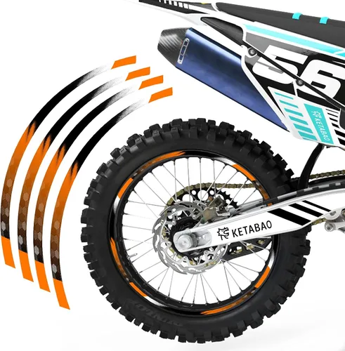 Miniatura 11 de KETABAO Cinta adhesiva para llanta de motocross B01, diseño de rayas de 21, 19 pulgadas, compatible con RMZ 250 450 RM-Z250 RM-Z450 (azul)