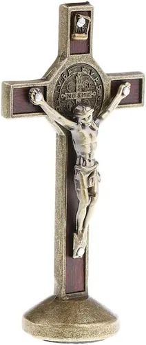 Miniatura 4 de Generic Estatua de crucifijo de metal de 3.5 in modelo Jesucristo, arte de pared colgante, estilo tradicional, perfecto para sala de estar, 1