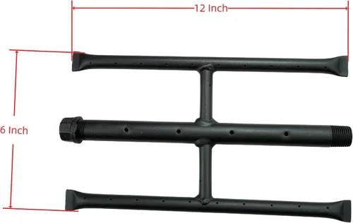 Miniatura 2 de Quemador Rectángulo de Gas para Hoguera y Chimenea H-Quemador H para Quemador de Chimenea de Gas con 3 Tubos (30.48 cm) Patente Solicitada