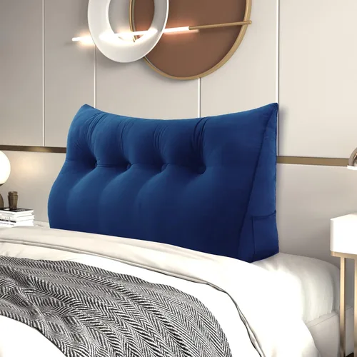 Miniatura 11 de Almohada de Cuña para Cabecero, Almohada Bolster Grande para Lectura, Almohadas para Sentarse en la Cama para Adultos, Cojín Triangular de Amarillo