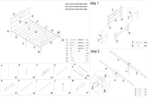 Miniatura 9 de Cabecero de cama de metal resistente para cama individual, estructura de acero, revestimiento de plata, estilo retro, sin necesidad de almacenamiento