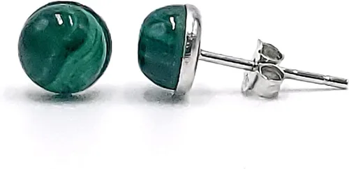 Miniatura 38 de Pendientes naturales de 0.236 in con chapado en oro blanco sobre plata de ley, bisel cabujón de piedras preciosas regalo de joyería para ella