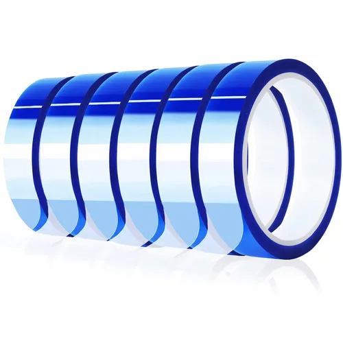 Miniatura 10 de MEBMIK 4 rollos de cinta térmica azul de 20 mm x 33 m (108 pies), cinta de alta temperatura resistente al calor, cinta de transferencia de calor