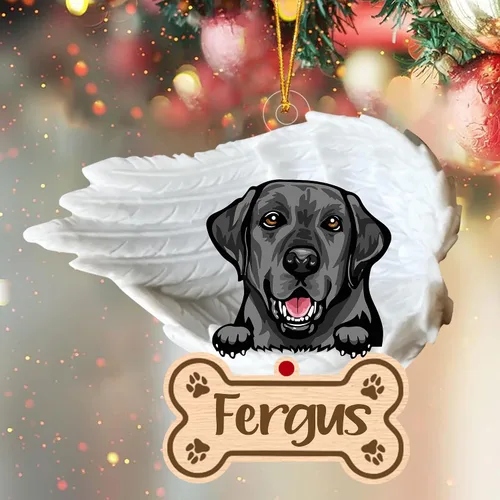 Miniatura 13 de Adorno de perro afgano de 1 ángel, adorno acrílico 2D personalizado conmemorativo para perros, regalo por pérdida de mascotas, regalo