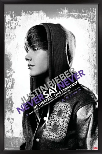 Miniatura 8 de Trends International Justin Bieber - Póster de pared con texto en inglés "Never Say Never Say Never", 14.725 x 22.375 pulgadas, versión enmarcada
