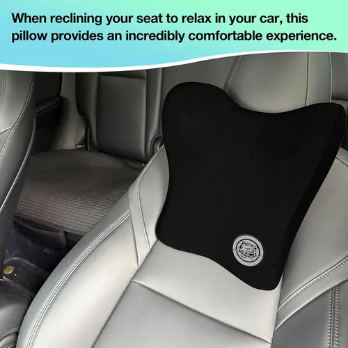 Miniatura 7 de Almohada para el Cuello del Asiento de Coche para Conducir, Almohada de Reposacabezas de Espuma Viscoelástica Suave con Correa Ajustable y Funda
