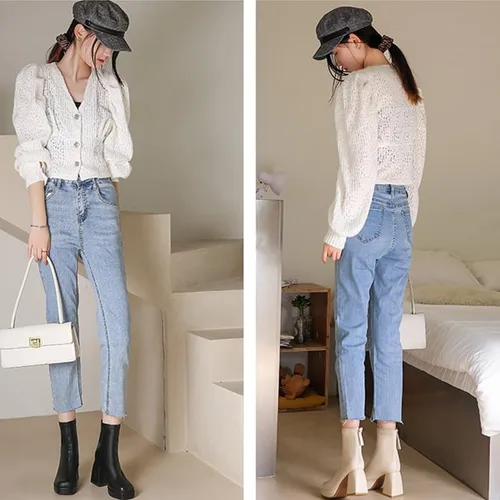 Miniatura 3 de RiceelSor Botines de tacón alto grueso para mujer, con cremallera lateral, punta cuadrada, impermeables, cómodas, con soporte de arco para oficina