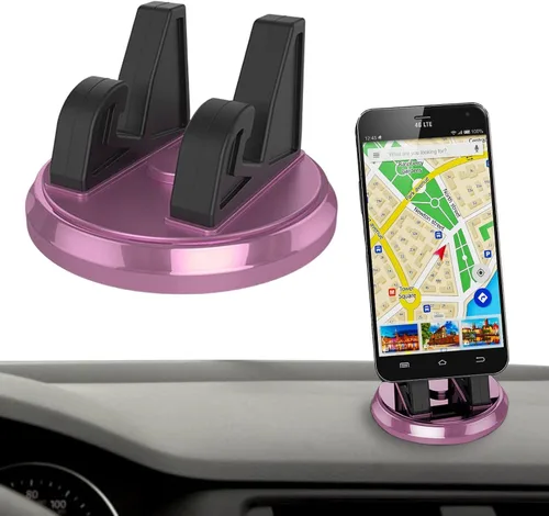 Miniatura 6 de Soporte de teléfono para automóvil, soporte compacto para teléfono de automóvil, soporte giratorio de 360°, almohadilla antideslizante para tablero