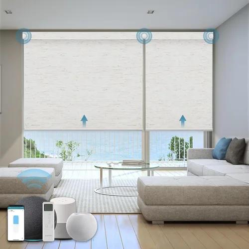 Miniatura 21 de Persiana Motorizada, Compatible con Homekit Thread-Enabled, Persianas Inteligentes 100% Opacas con Control Remoto, Persiana Enrollable Eléctrica