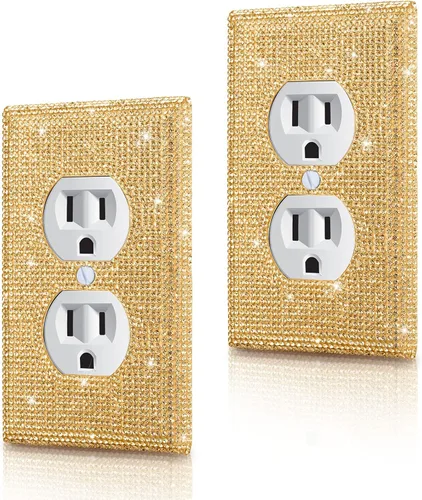 2 piezas de cubierta brillante para interruptor de luz brillante, cubierta de interruptor de luz brillante, cubierta de placa de pared con diamantes